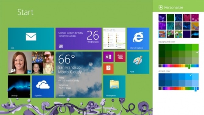Windows 8.1 Preview_uvodní obrazovka