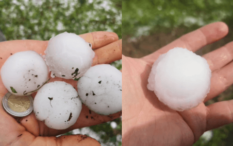 V Rakousku padaly až 6 cm kroupy
