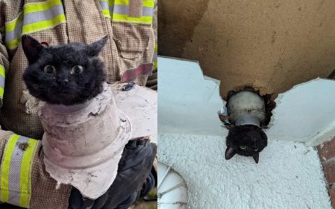 Neuvěříte, kde uvízla tato černá kočka. Nakonec ji museli zachránit hasiči