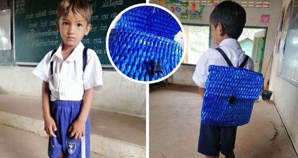 Neměl na školní tašku, tak ji synovi vlastnoručně upletl. Příběh chudého otce obletěl svět a zasáhl tisíce lidí