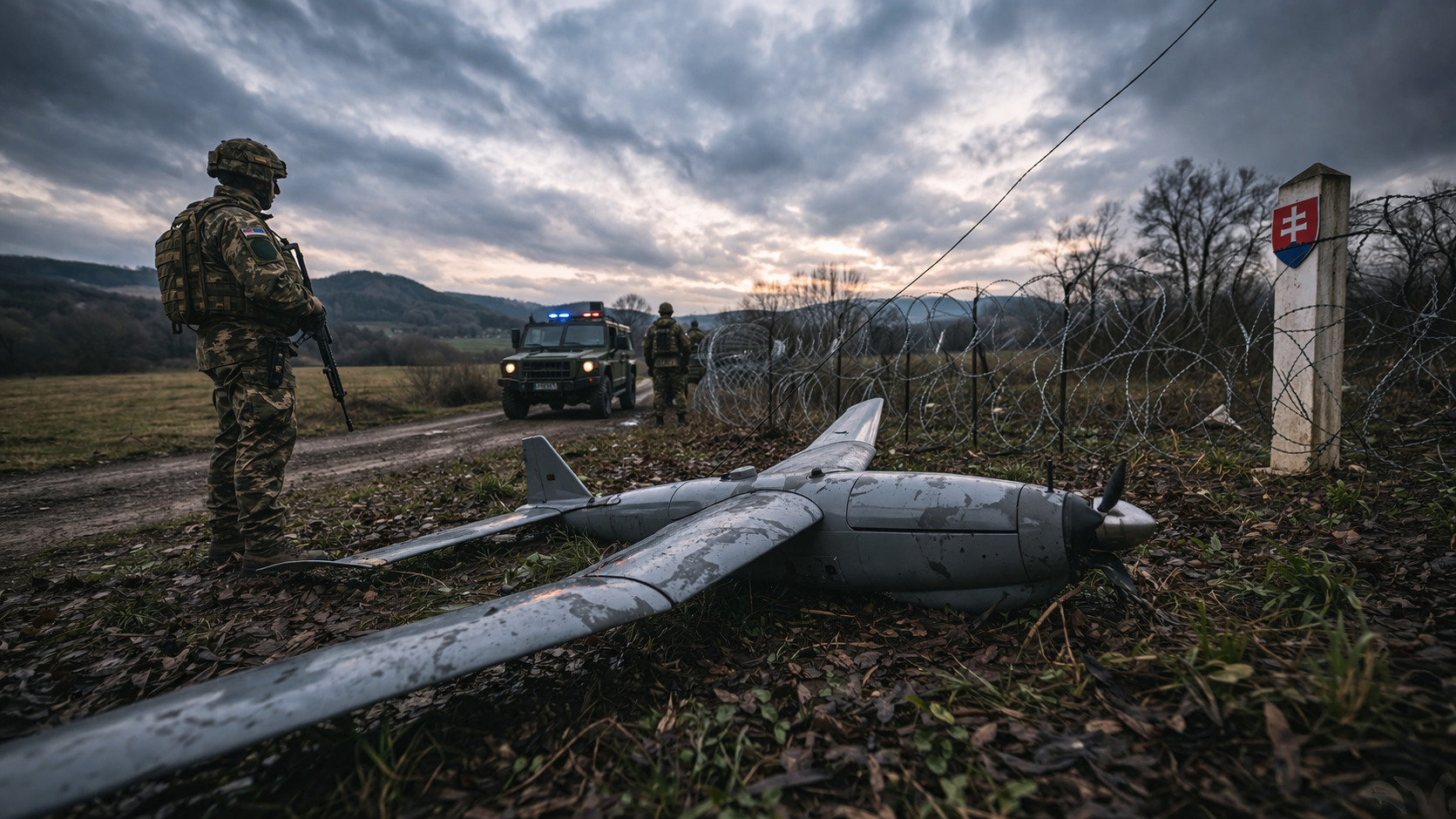 Mimořádné: Dron spadl těsně u hranic Slovenska, armáda v pohotovosti