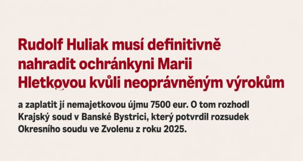 Rudolf Huliak definitívne prehral! Súd mu nariadil ospravedlnenie aj tisícové odškodné