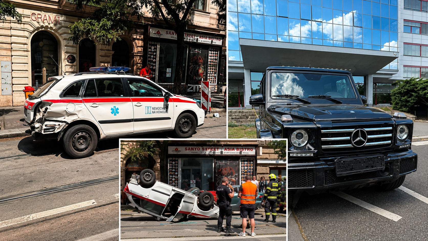 Auto na střeše a zásah záchranářů. Filip Turek promluvil o nehodě v centru metropole