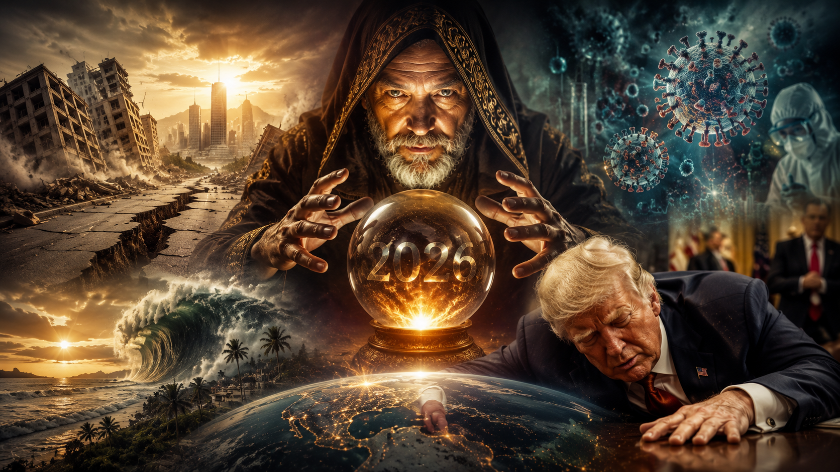 Co nás ještě čeká v roce 2026? Věštec mluví o zemětřeseních, záhadné nemoci i pádu Trumpa