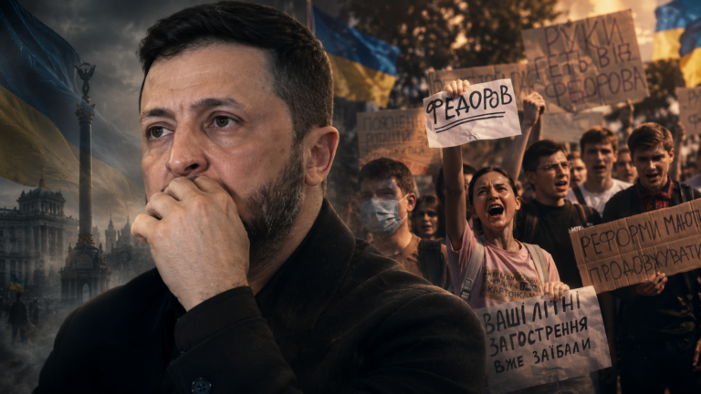 Zelenského rozhodnutí vyvolalo protesty. Lidé v Kyjevě žádají návrat ministra obrany