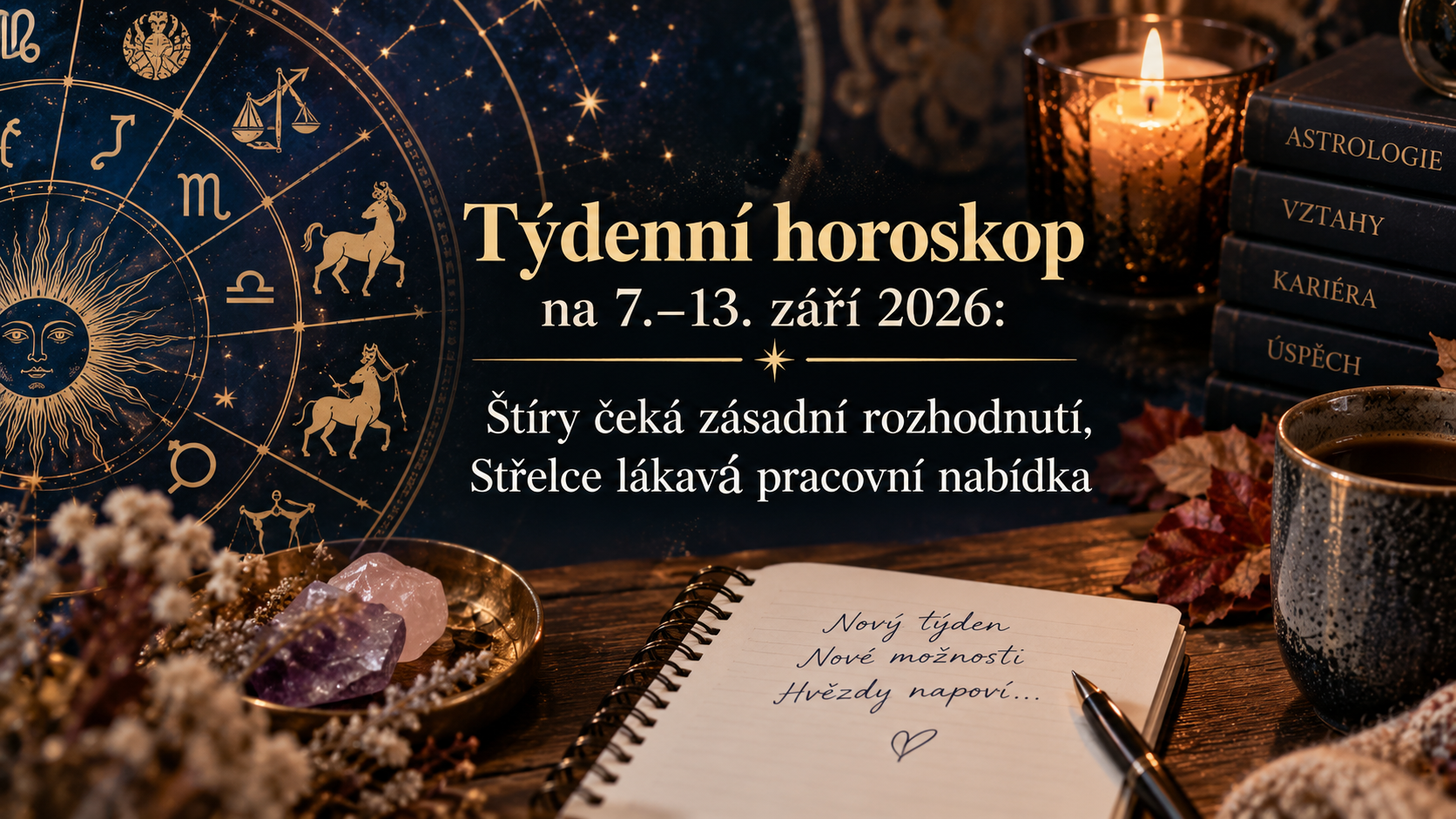 Týdenní horoskop na 7.–13. září 2026: Štíry čeká zásadní rozhodnutí, Střelce lákavá pracovní nabídka