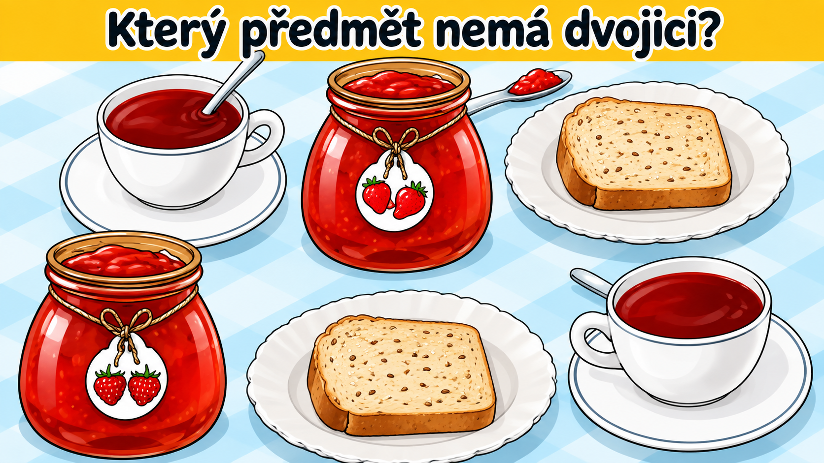 Hlavolam pro bystré oči: Který předmět nemá svůj protějšek? Máte na to jen 5 sekund